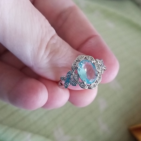 💫Sky Blue and White Sapphire Ring💫 - Picture 8 of 8